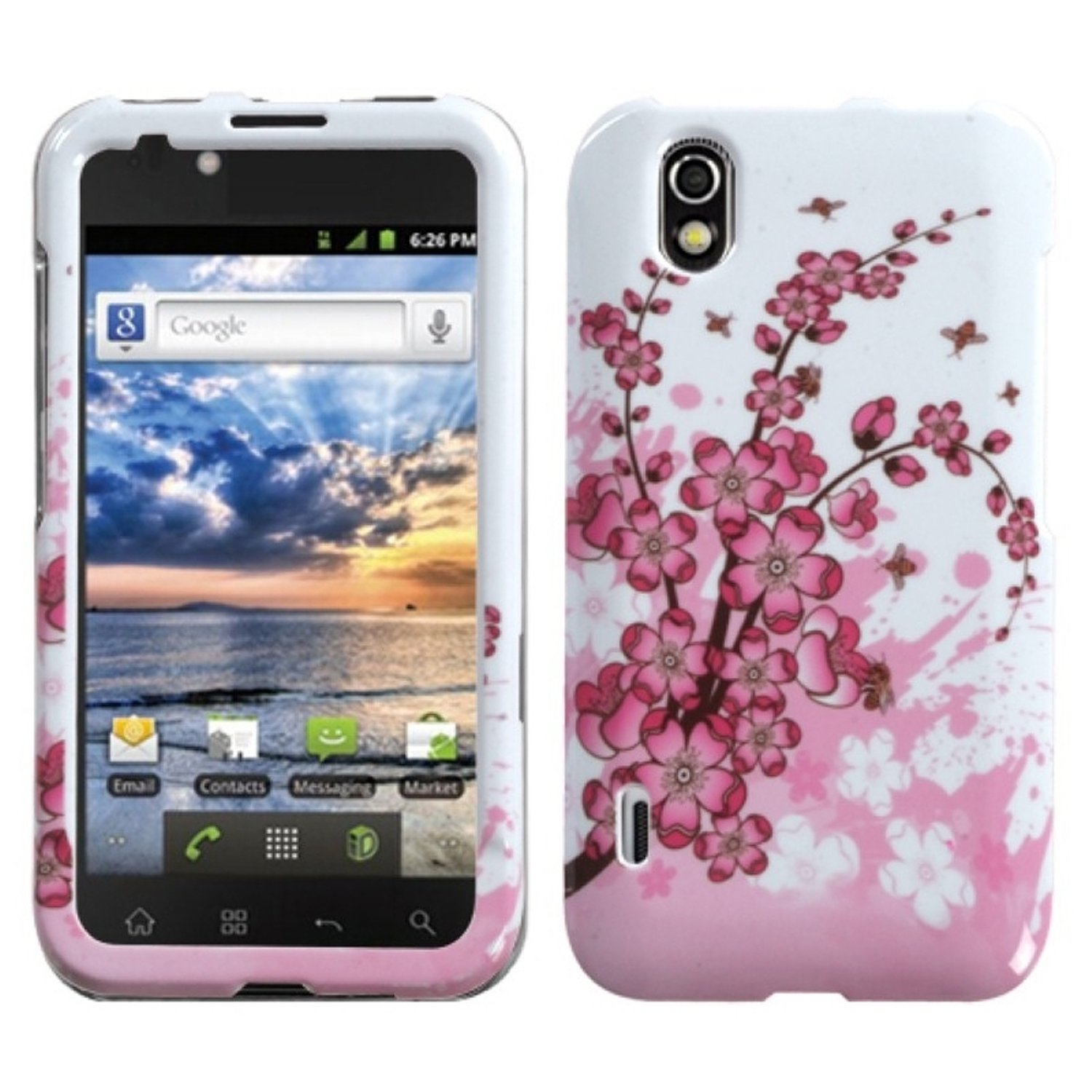 MYBATLGLS855HPCIM025NP Slim and Stylish Protective Case for LG: LS855 (Marquee) - 1 Pack - Retail Packaging - Spring Flowers