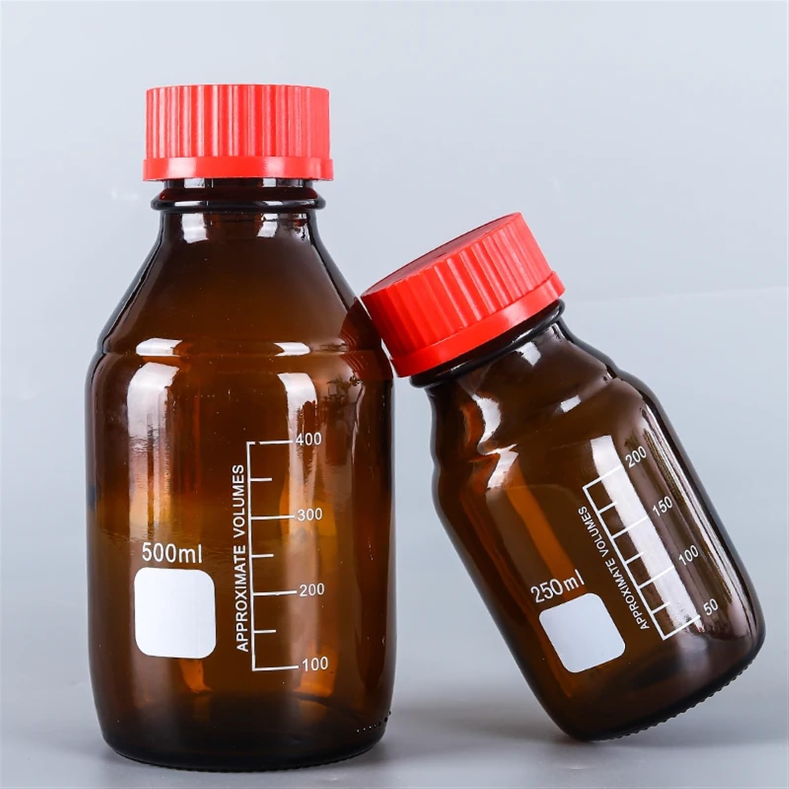 Butelka na odczynniki, Szklana butelka na odczynniki, zakrętka, laboratoryjna próbki, wielokolorowa, wiele rozmiarów(500ml-1pcs)