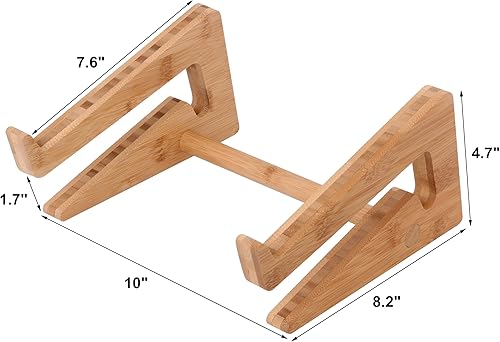 Miniatura 2 de Soporte vertical de madera para computadora portátil, soporte de bambú para laptop compatible con MacBook Air ProDell XPSSurface
