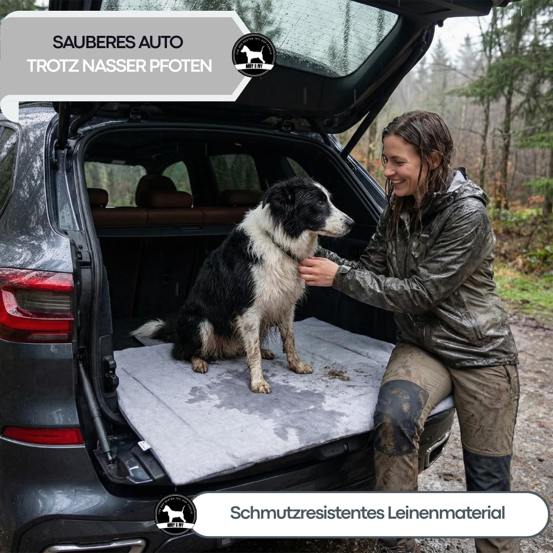 Abby&Ivy Hundedecke für Unterwegs 90x70cm- Faltbare Hundematte & Hundekissen, Waschbar, rutschfest, Outdoor Hundebett für Reisen, Camping, Auto & Büro, Decke für kleine und mittlere Hunde