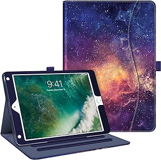 Fintie Case for iPad 9.7 2018 2017 / iPad Air 2 / iPad Air - [Corner Protection] Multi-Angle Viewing Folio Stand Cover w/ Pocket, Auto Wake / Sleep for iPad 6th / 5th Gen, iPad Air 1 2, Galaxy