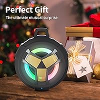 Vista 6 de EBODA Altavoz Bluetooth impermeable, altavoz inalámbrico para ducha, IP67 impermeable, luz LED, flotante, altavoces portátiles para viajes, piscina