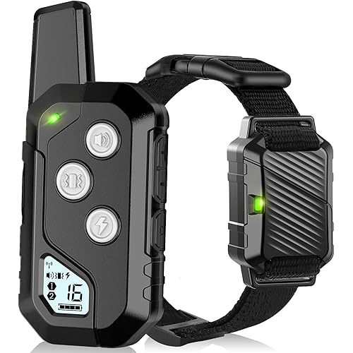 Shock Collar for Dogs, IP67 Waterproof Dog Training Collar with Remote, 3 Training Modes with Beep, Vibration, and Safe Static, Rechargeable E Collar for Large Medium