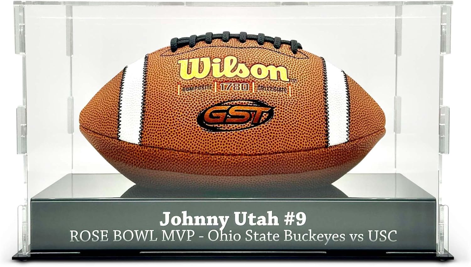 FANTASYJOCKS Custom Acrylic Football Display Case - Includes Laser Engraving