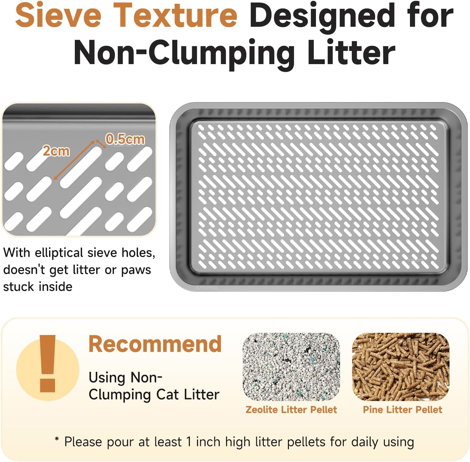 Stainless Steel Sifting Litter Box for Pine Pellets, XL Odor Free image 3