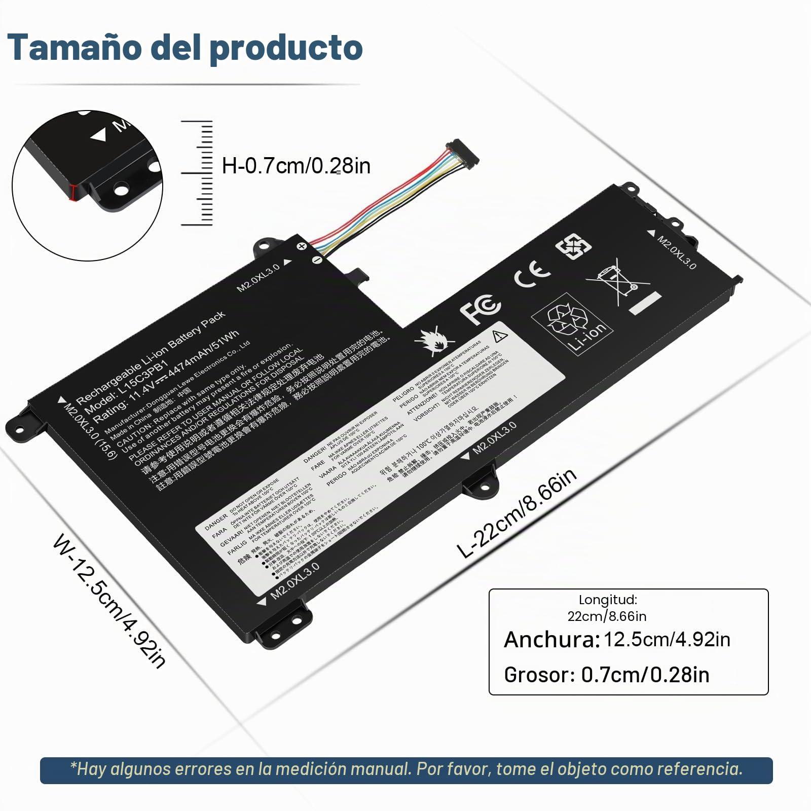 ASUNCELL 11.4V/51Wh L15C3PB1 Batería de Ordenador Portátil para Lenovo IdeaPad 330S-14AST 330S-14IKB 330S-15ARR 330S-15AST 330S-15IKB GTX1050 Series, L15M3PB0 5B10Q39202 L15L3PB0
