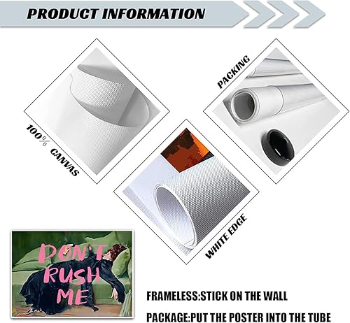 Miniatura 7 de Maximalist - Arte de pared decorativo estético de moda, arte de pared ecléctico femenino, arte de pared con texto en inglés "Don't Rush Me Altered "