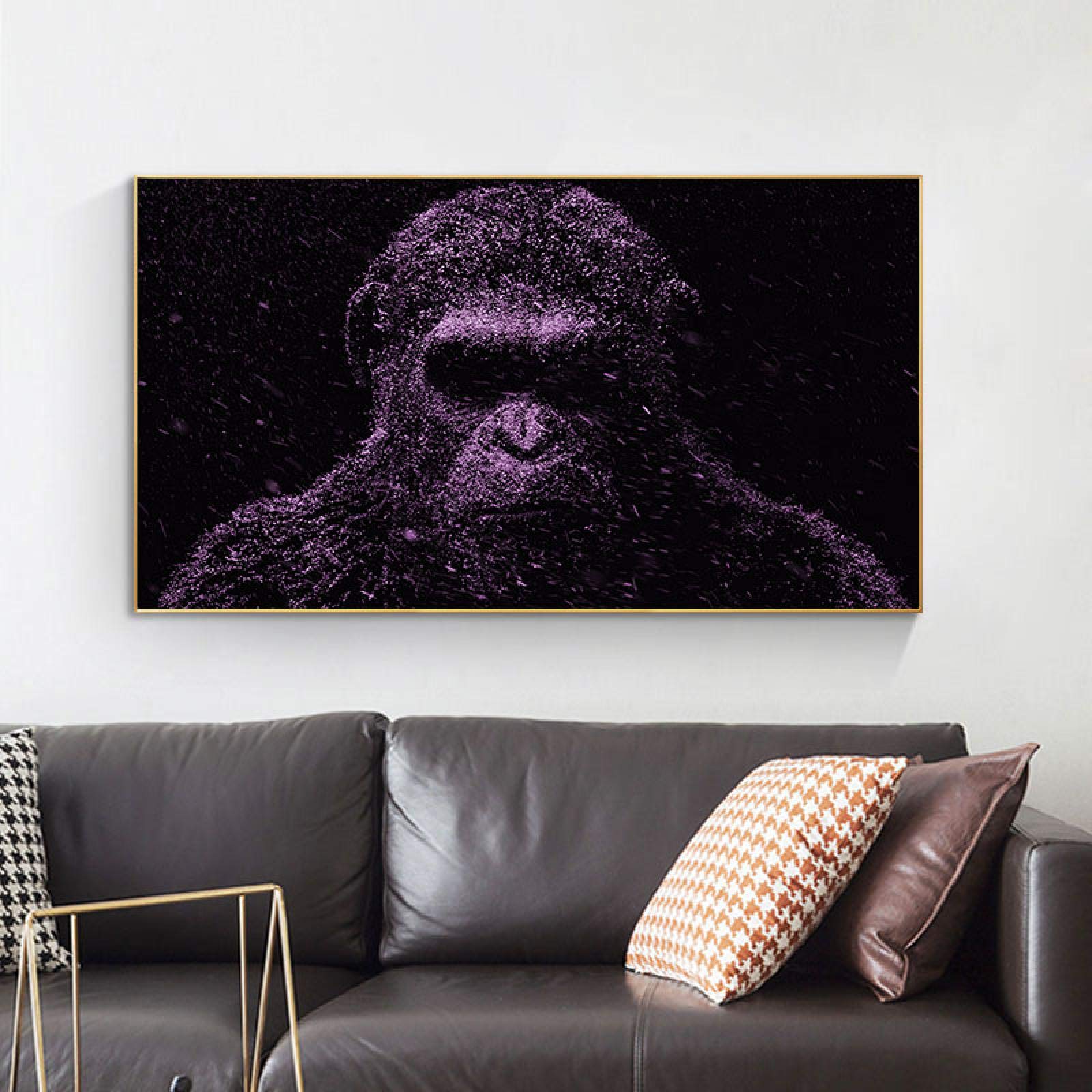 Nowoczesne zwierzę sztuka ścienna obraz na płótnie fioletowy orangutan plakat nadruk płótno sztuka obrazy do pokoju dziecięcego dekoracje do domu wydruki 70 x 140 cm bez ramy