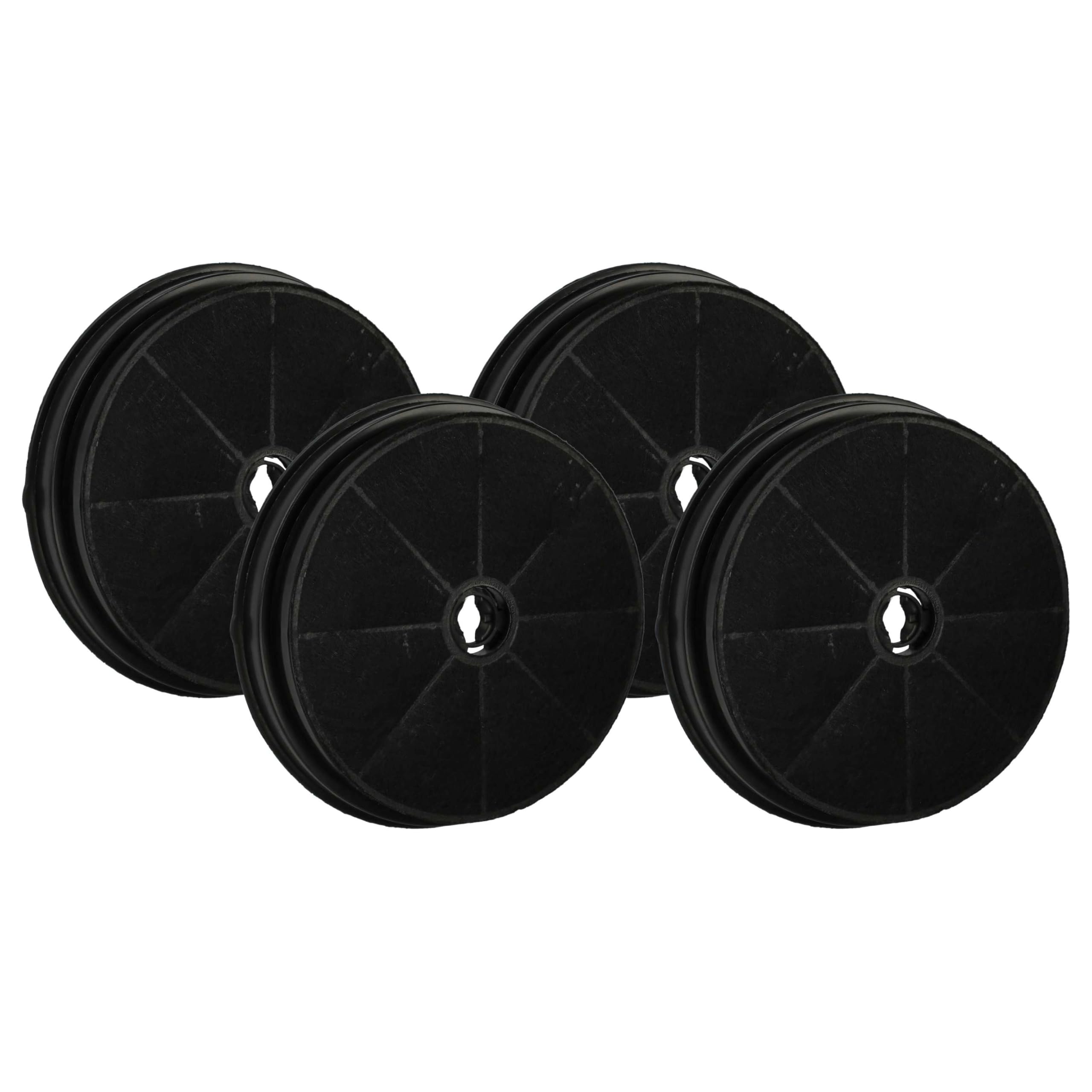 vhbw 4 x filtr z węglem aktywnym kompatybilny z Beko BNO 90 I, CCP 6460 X, BNO 62 I, CCP 8480 X, CWB 6435 X, CWB 9438 X okapy kuchenne-19 cm