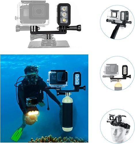 Miniatura 2 de HONGDAK Luz de buceo impermeable para GoPro Video Light Recargable Luz nocturna Subacuática Accesorios de fotografía para GoPro Hero Negro 12 11 10