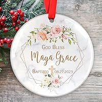 Vista 18 de Adornos de bautismo personalizados, recuerdo de bautizo, regalos de bautismo de padrinos, regalos de ahijado para bautismo, regalos de bautismo