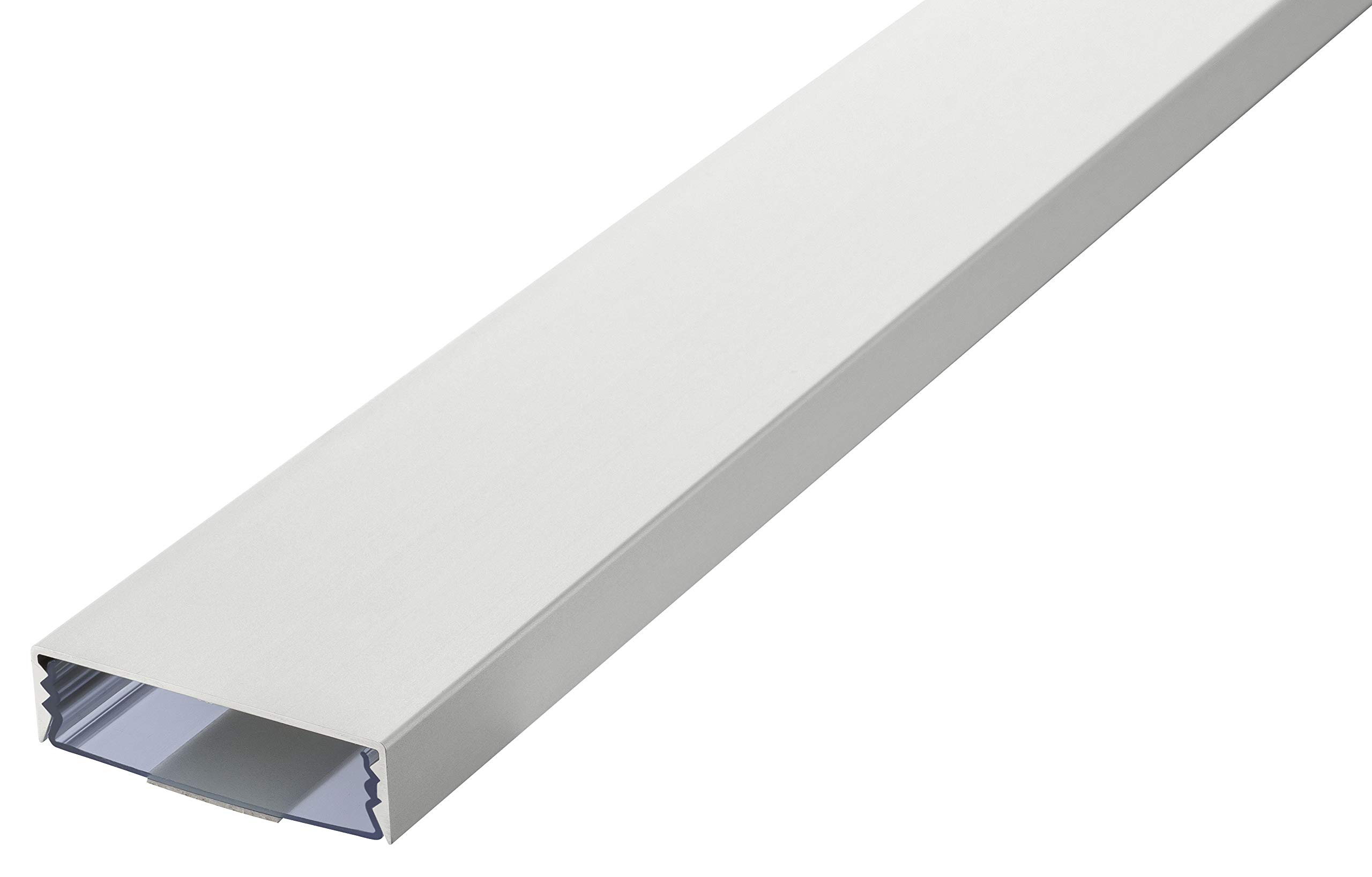 Canalina per cavi in alluminio anodizzato color argento opaco, autoadesiva, 50 mm x 15 mm, per cavi Alunovo (lunghezza: 70 cm)