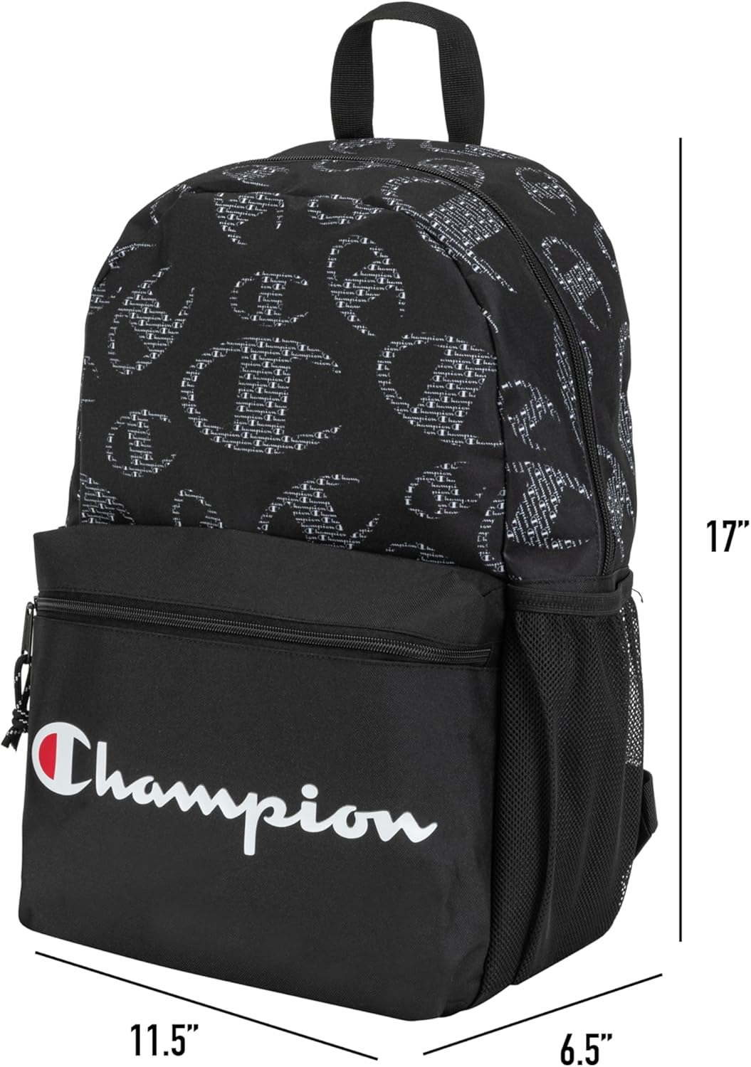 Champion Merit Backpack, Black/White, OS - Image 7
