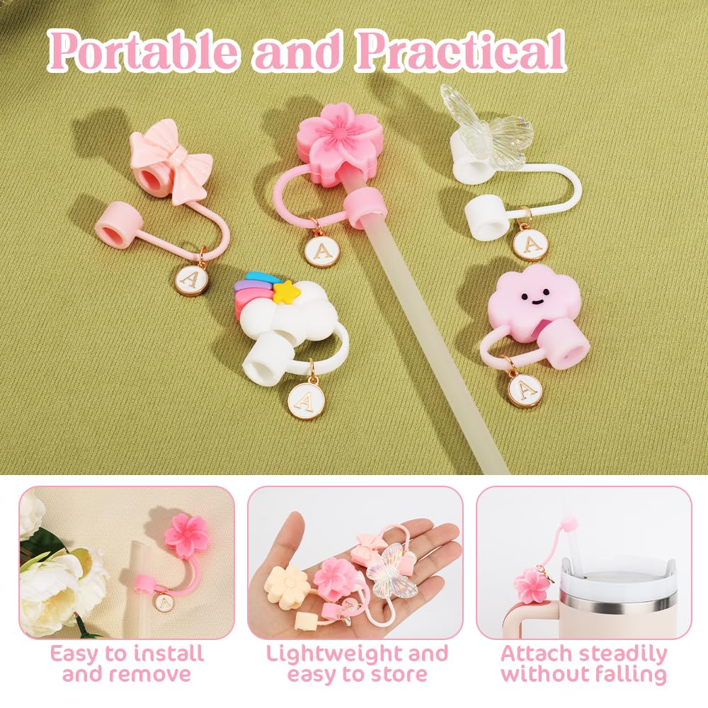 Sanrio [6 pièces Jolies Couvercles de paille Hello chat] 6 pièces de couvercles de paille PVC