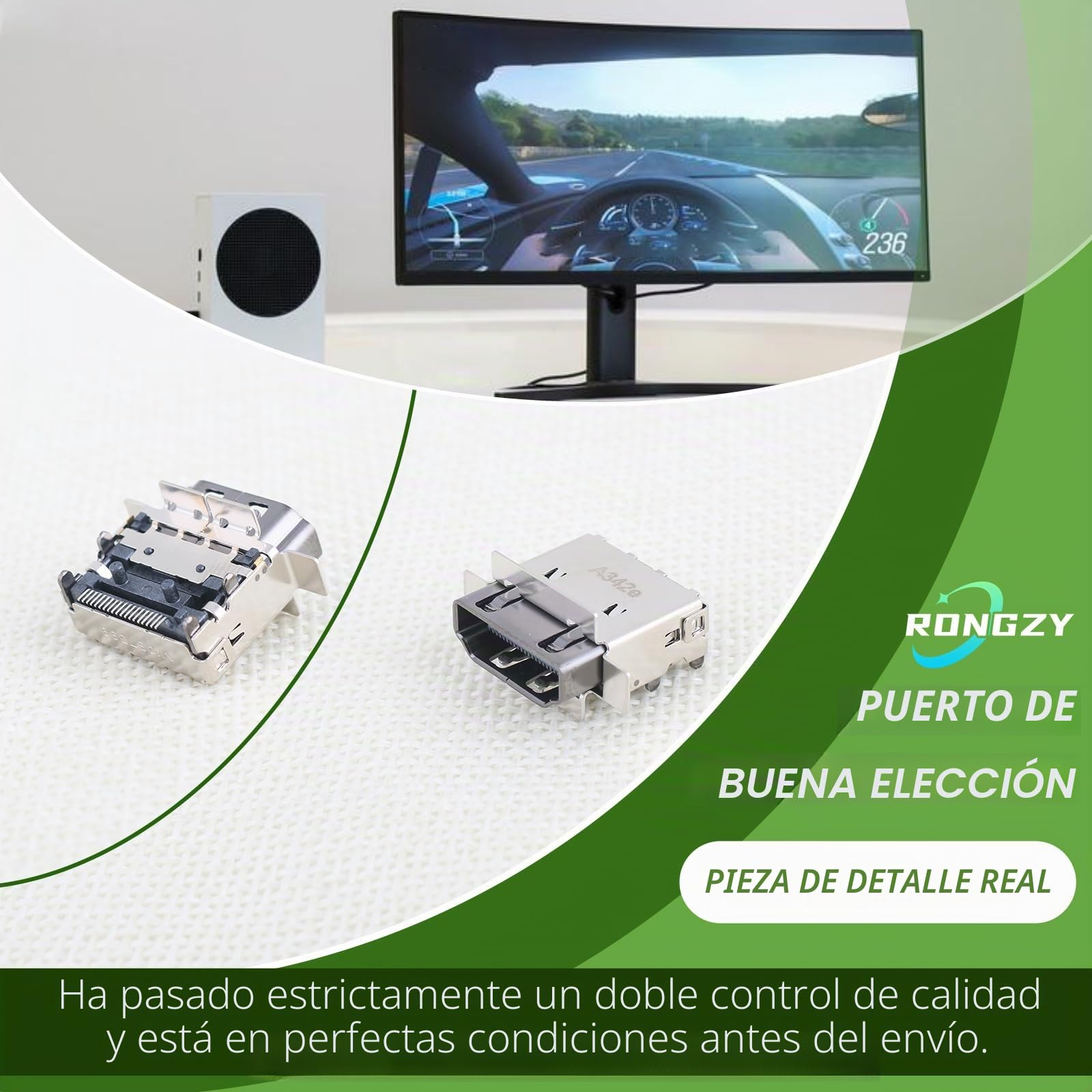 RongZy Para Xbox Series S HDMI Puerto para XSS Series S HDMI Port Conector de Interfaz del Puerto Accesorios Repuesto con Herramientas de Reparación Paratur