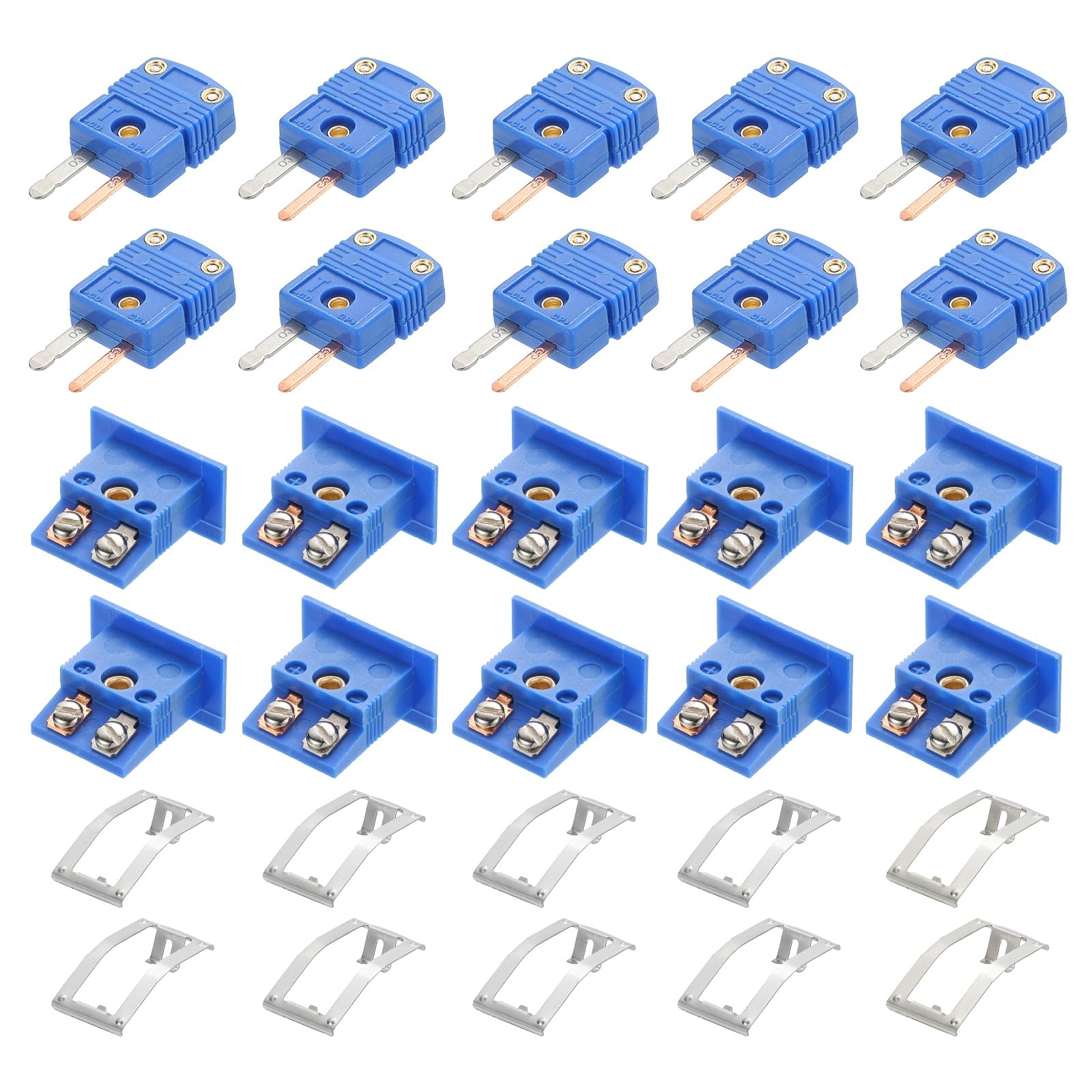 QUARKZMAN Mini Connettori A Filo Termocoppia Tipo T Con Spina Maschio E Presa Mini A Montaggio A Pannello 220°C(428°F) Per Sensore Termocoppia 10 Set