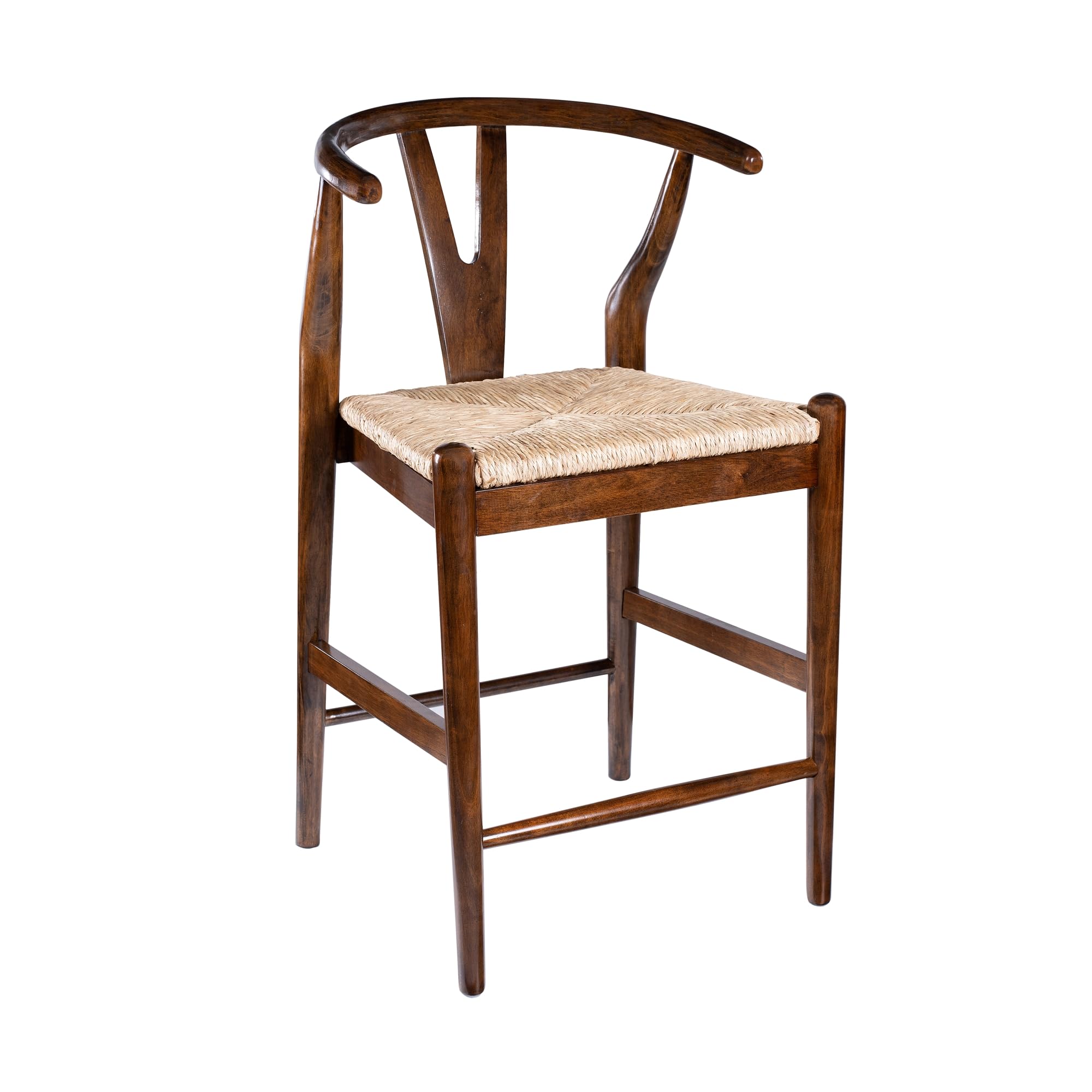 Wishbone Counter Height Kitchen Bar Stool - Cappuccino Finish