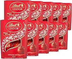 10 Caixas de 37g, Bombons de Chocolate Suiço, Lindt Lindor