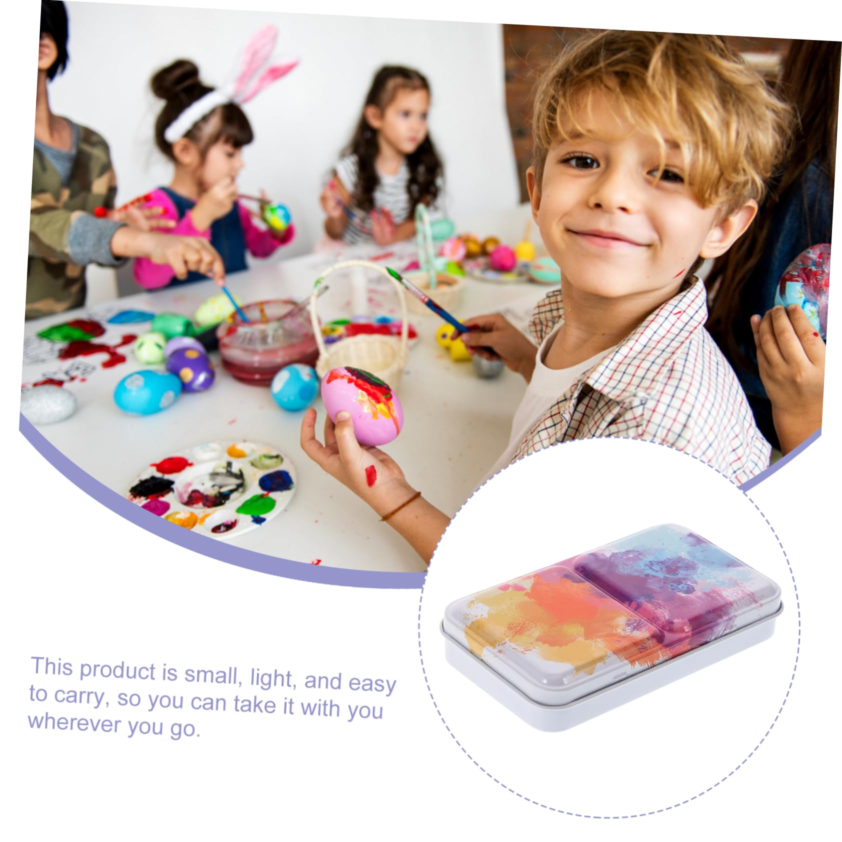 Lurrose 3ensembles Palette De Mélange Pigmentaire Boîte Art Portable pour Aquarelle Gouache Et Peinture à Huile avec Compartiments Idéale pour Artistes Et Débutants