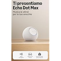 Amazon Echo Dot Max (ultimo modello) – Altoparlante Alexa con audio avvolgente, Hub Casa Intelligente integrato, Bianco ghiaccio