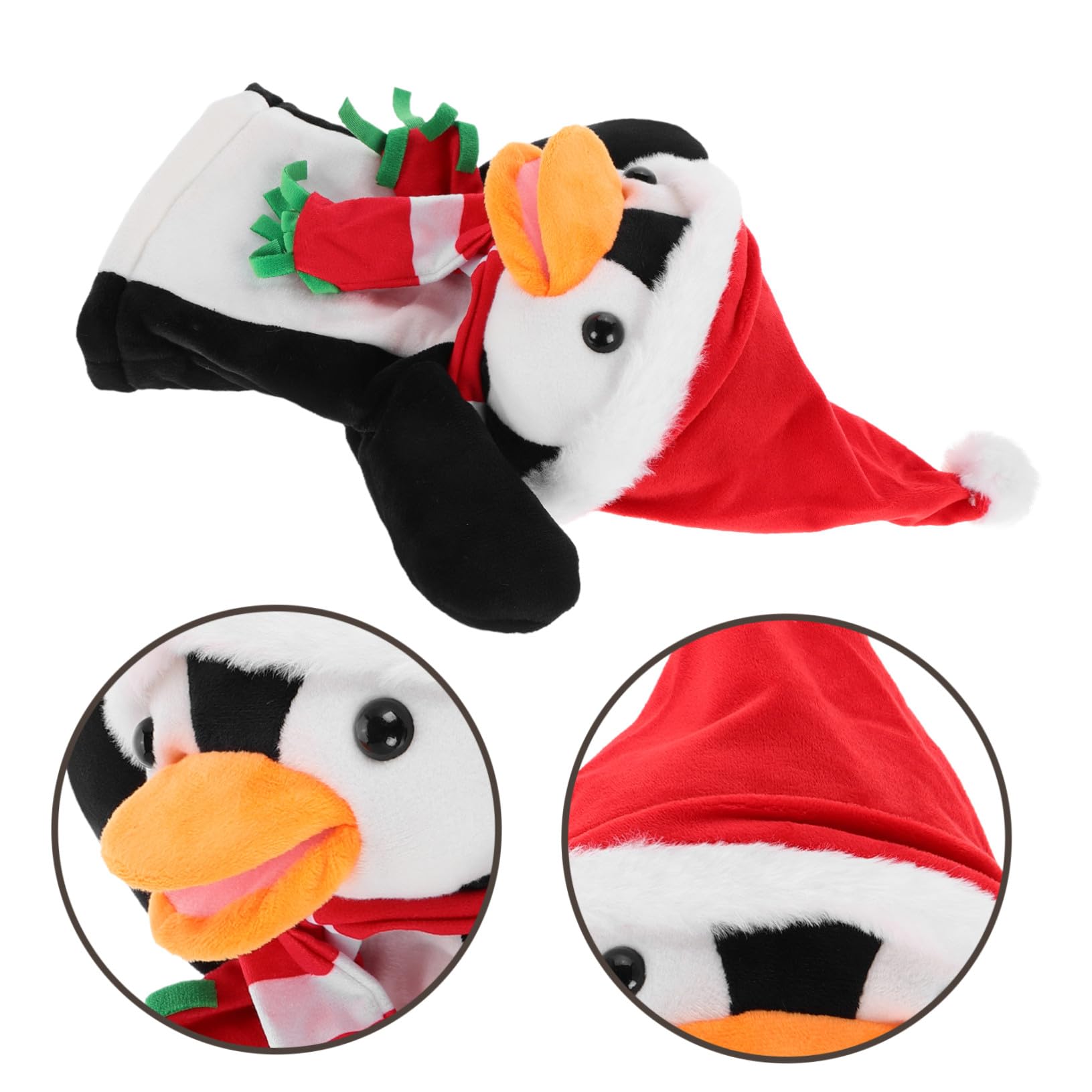 Beaupretty 4 Piezas Marioneta de Mano Pingüino Navideño de Peluche para Interactivo para Cuentos y Familiares Navidad