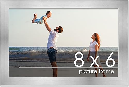 Miniatura 133 de Marco de 28 x 36 pulgadas de madera de peltre plateado con plexiglás acrílico UV, parte trasera de tablero de espuma y accesorios incluidos