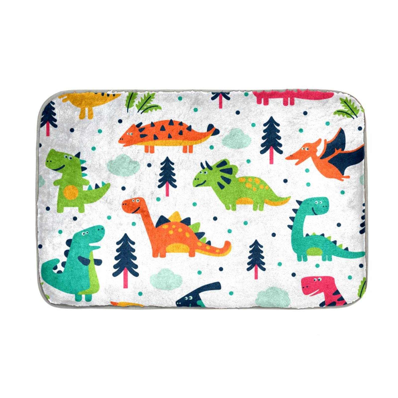 Dinosaurier Stegosaurus Multi Kunstfell Teppich für Wohnzimmer, Flauschiger Waschbarer Teppich für Schlafzimmer, Rechteck