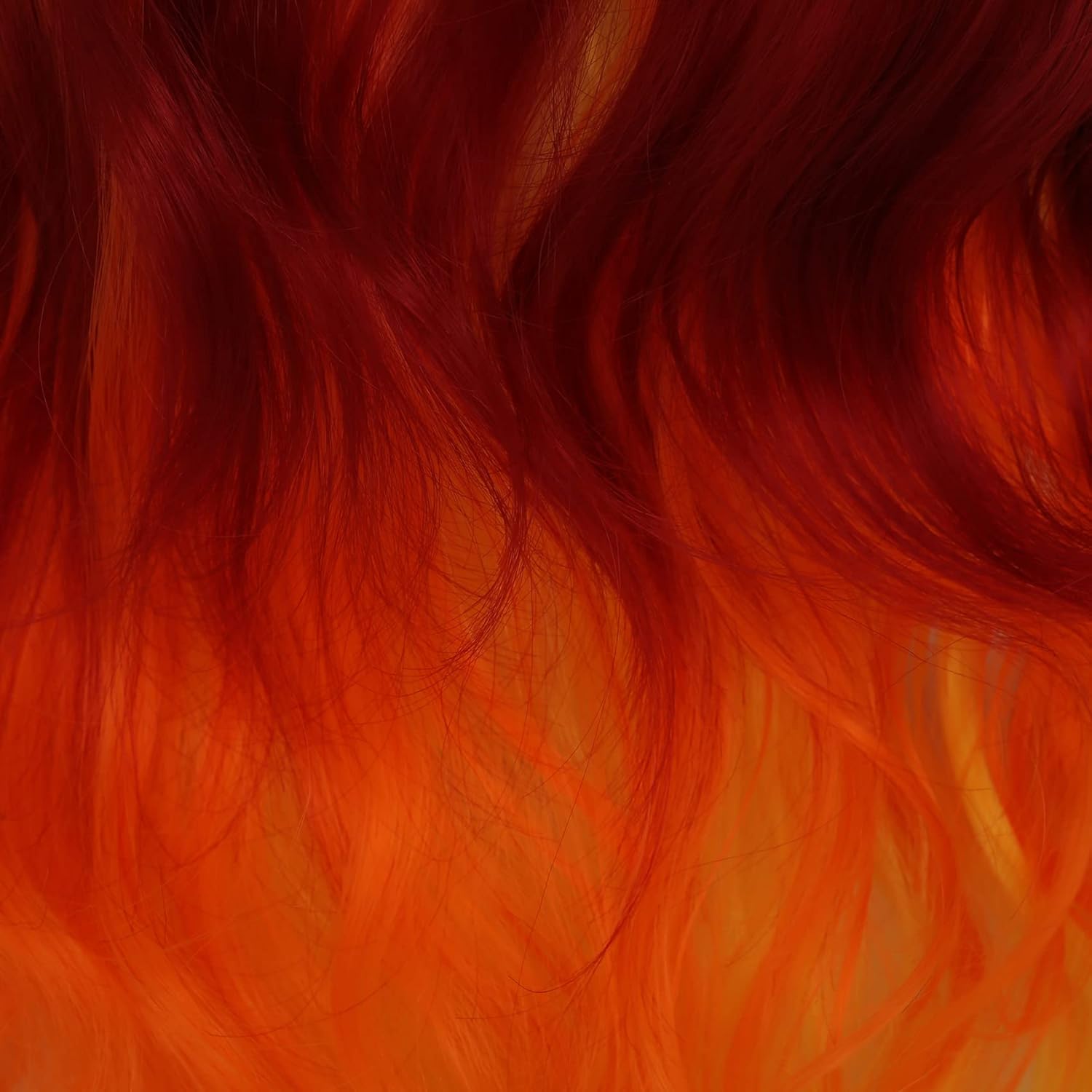 Orange Yellow and Red Wigs Colorful Long Curly Wavy Women Cosplay Costume Wigs Anime Halloween Party