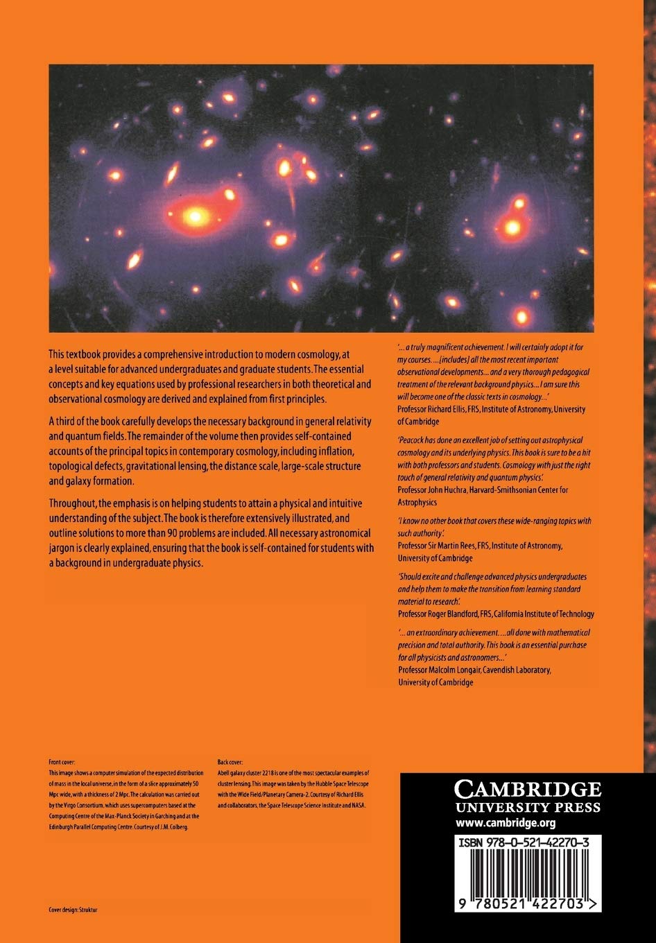 Cosmological Physics Paperback (Cambridge Astrophysics)
