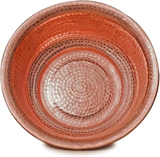 Hand-Hammered Copper Basin, Portable Pedicure Foot Soak Copper Bowls, Copper Fire Bowl for Camping Picnic Incinerator Barrel (15.75in(40cm))