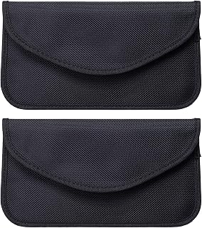 leechio 2 PCS Faraday Bags for Phones, Faraday Bag Pouch Shield Cage Wallet Phones, Anti-tracking Anti Theft Car Protection Signal, Signal Blocker Pouch Case Bag Handset Function Bags (Black)