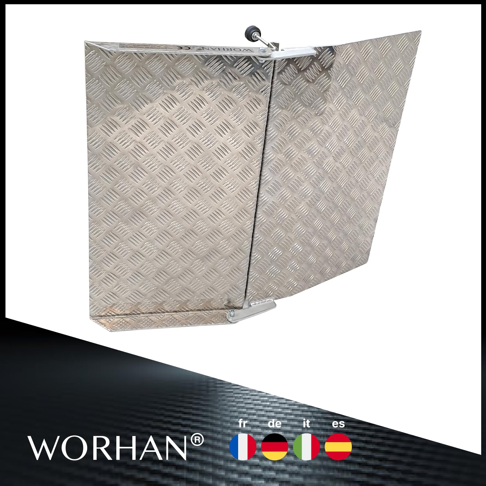 Rampe de Seuil 300kg Rigide pour Fauteuil Roulant Chargement Plateforme Hauteur Variable Réglable Surface Antidérapante Aluminium Anodisé TR87