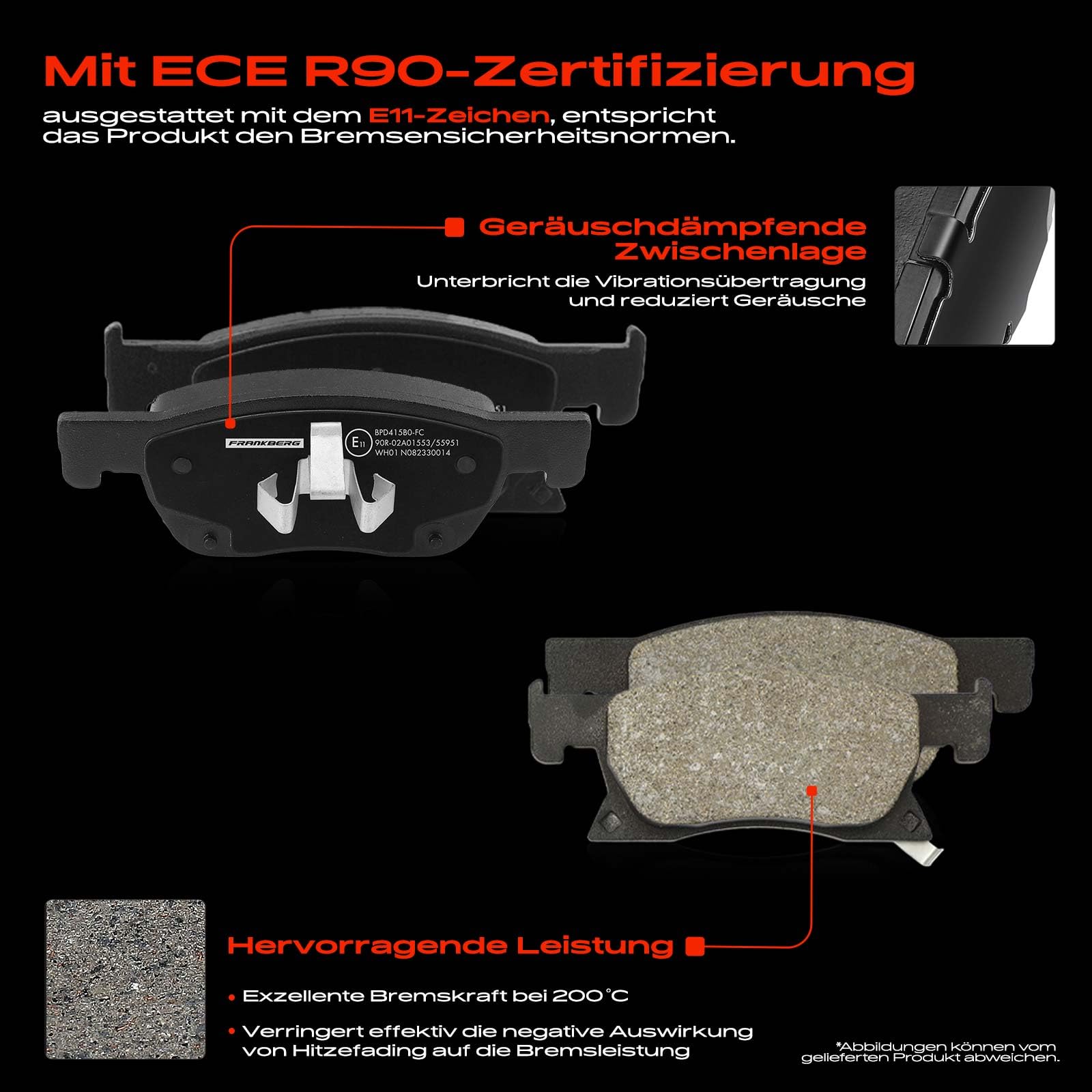 Frankberg 2x Bremsscheiben + 4x Bremsbeläge Vorne 13478300, 39103797 | Kompatibel mit Astra K Kasten/Kombi, Astra K Kasten/Hatchback, Astra K B16, Astra K Sports Tourer B16