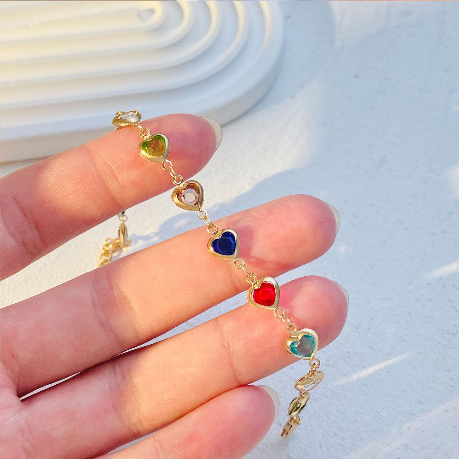 Heart Bracelet for Women Dainty Gold Heart Charm Bracelet Cute Love Heart Bracelet Christmas Bracelet Jewelry - Image 3