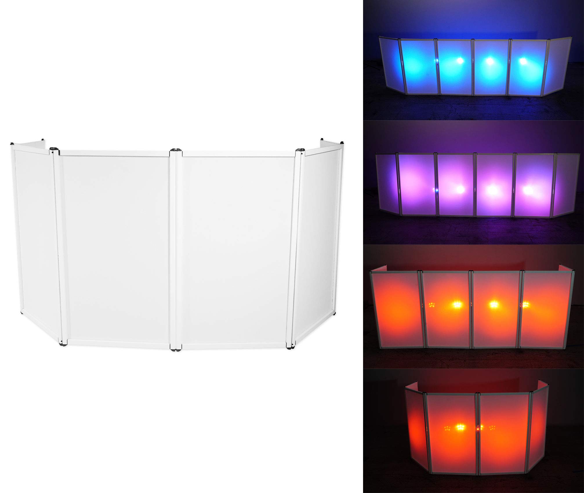 Rockville Bundle: Rockville RFAAW DJ Event Facade Light Weight Metal Frame Booth Bundle with Rockville RAPFAW White DJ Facade Extension For RFAAW 2 Extra Foldable Panels (2 Items)