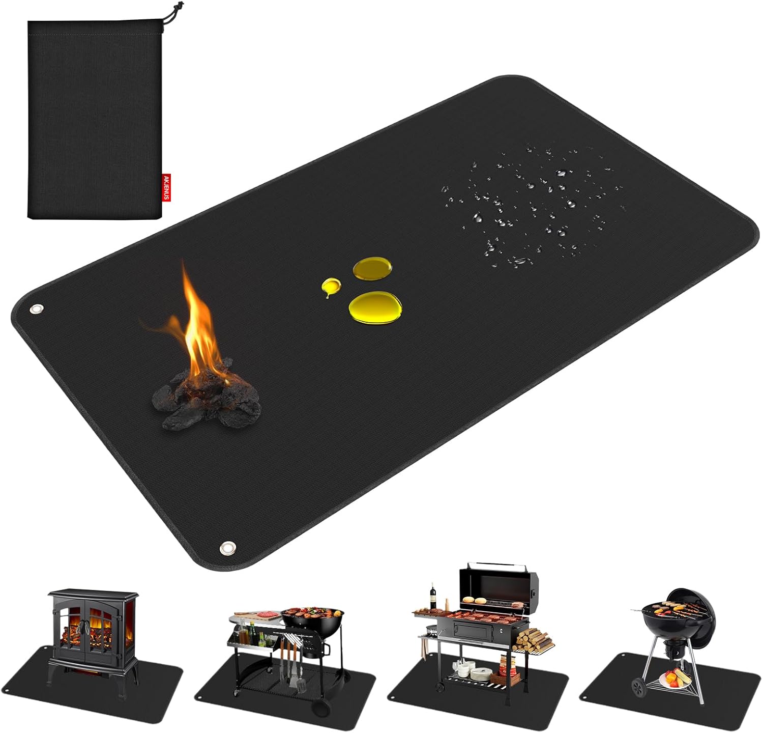 48x36 Fireproof Mats for Fireplaces, Fire Resistant