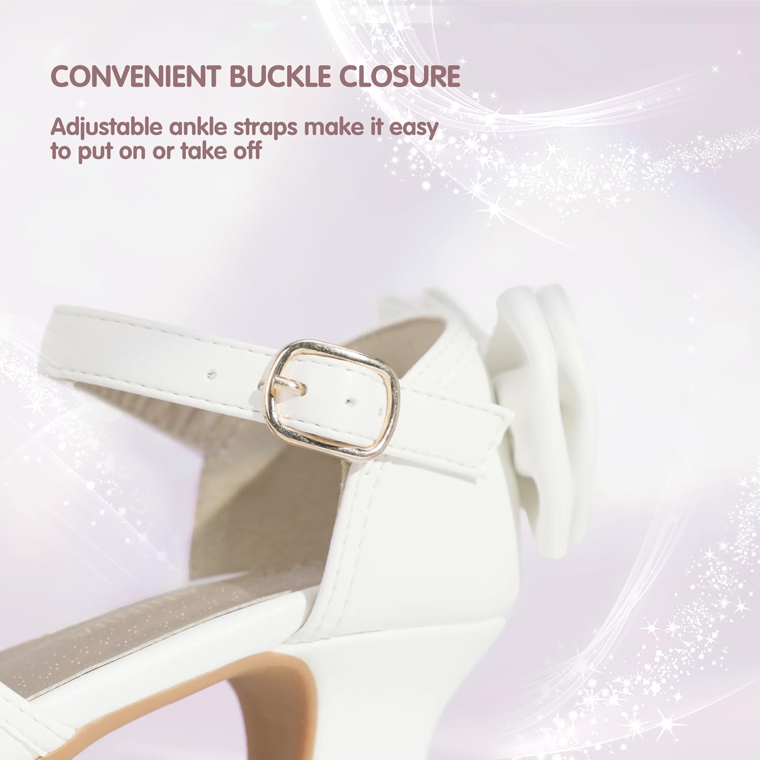 PANDANINJIA Wendy Girls Heels Dress Shoes Flower Girl Mary Jane Sandals Wedding Party Princess Shoes for Toddler Little Kid Big Kid - Image 6