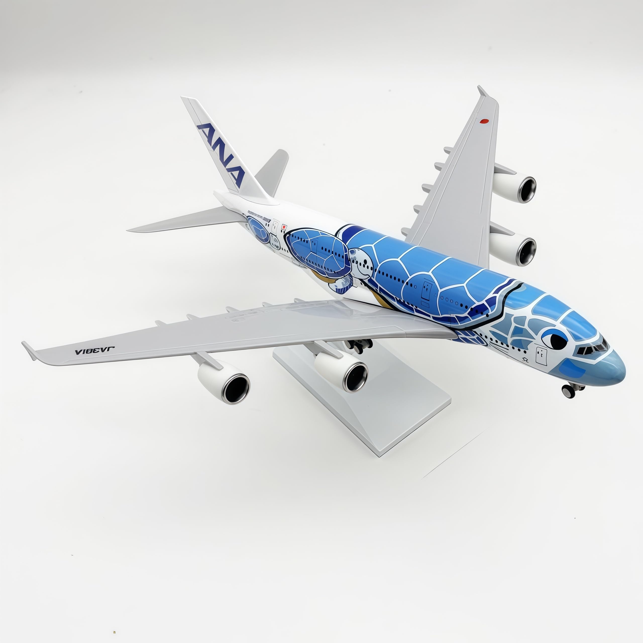 Lgsrsnxhtx A380 Airplane Model 30Cm Model Plane 1/200 Diecast A380 Metal Airplane Model Japan Ana Blue With Stand Aircraft Collectible For Aviation Enthusiasts,Desktop Decor Gift For Adult