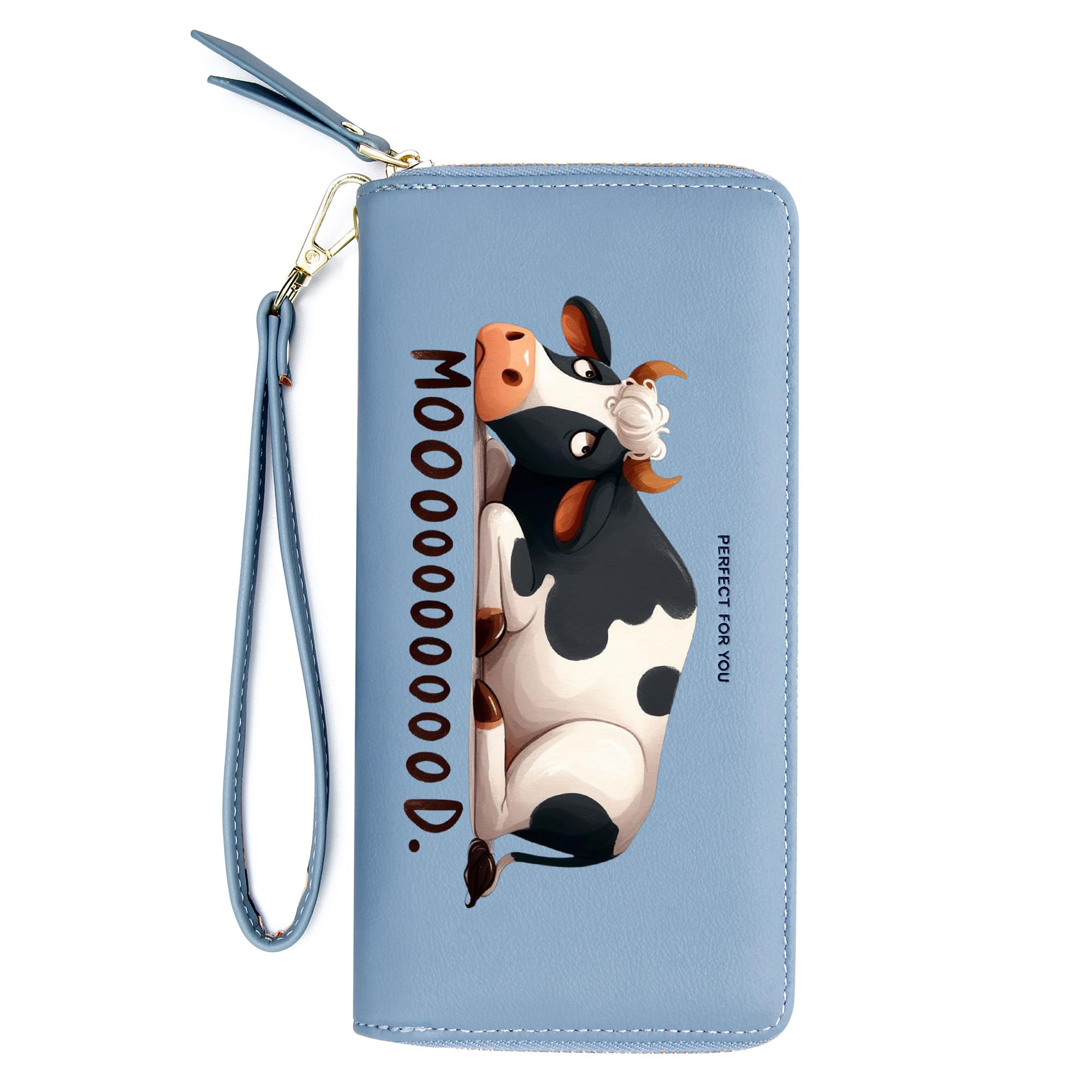 OIDERY Personalized Cow Print Women's Wallet,Teacher's Day Gift,Graduation Giftfor Teacher from Students,Birthday Gift,Holiday Gift for Parent Grandparent from Son Daughter 1303h