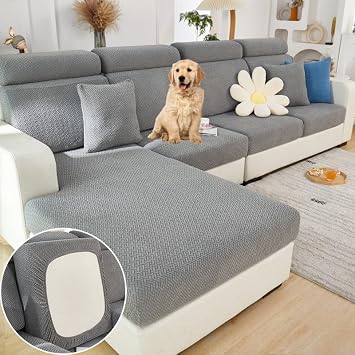 Magic Sofa Covers, Wear-Resistant Universal Sofa Cover 360 Couch Cusionshion Covers Replacement High Elastic Anti- Slip Furniture Protector for Pets Back Cover, A-Starlink - Gray