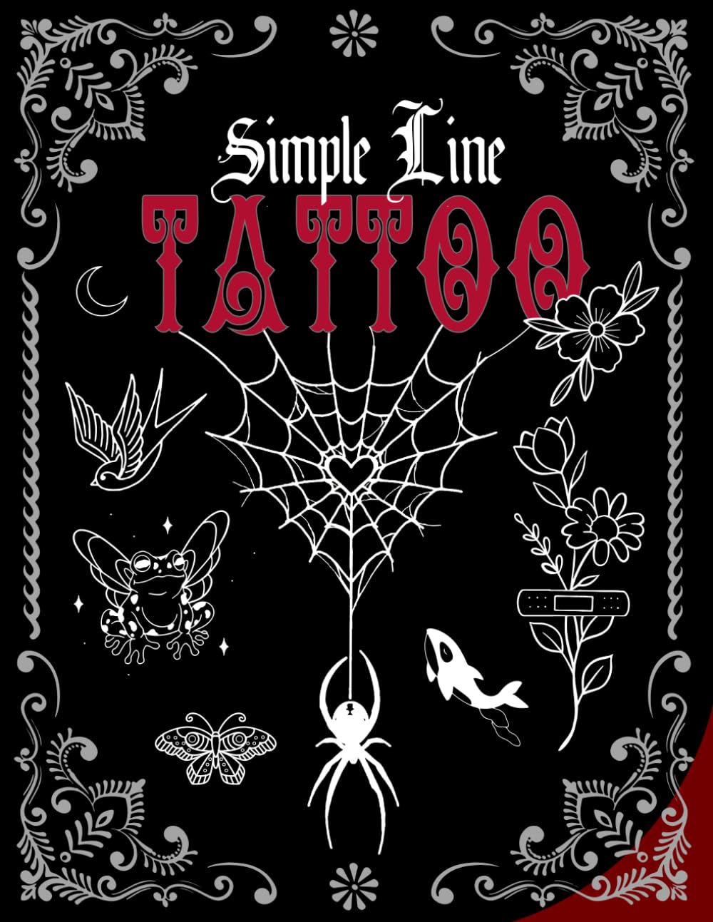 Simple line tattoo design book: A Practice Guide for New Artists.