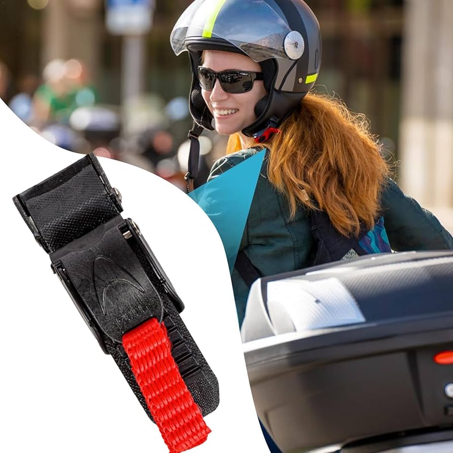 PLKSEI Fibbia A Sgancio Rapido Per Casco Moto/Bici - 2 Pezzi, Regolabile, Nylon E Metallo - Foto 3