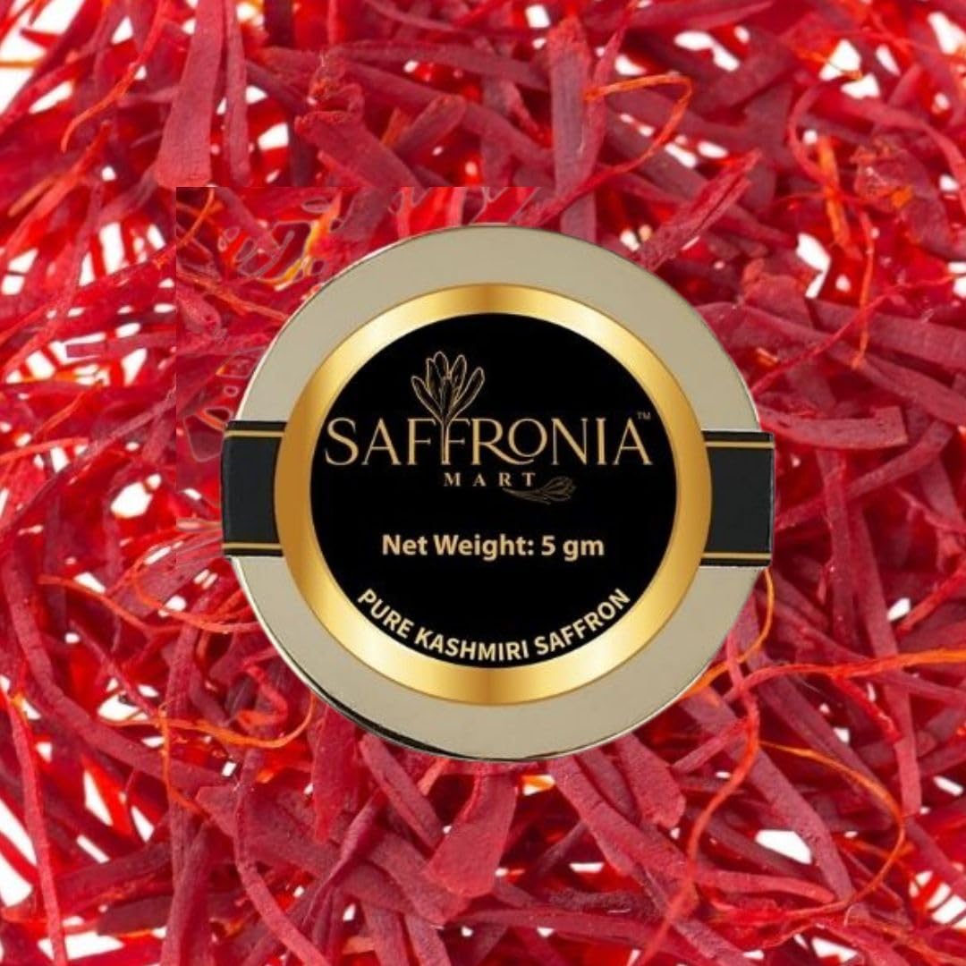 Saffronia Mart Kashmiri Mongra Saffron | A++ Grade Kesar | Pure & Authentic | Ideal for Cooking, Tea & Beauty | Rich Color & Aroma | Airtight Pack | FSSAI Certified | 5gm - pack of 1