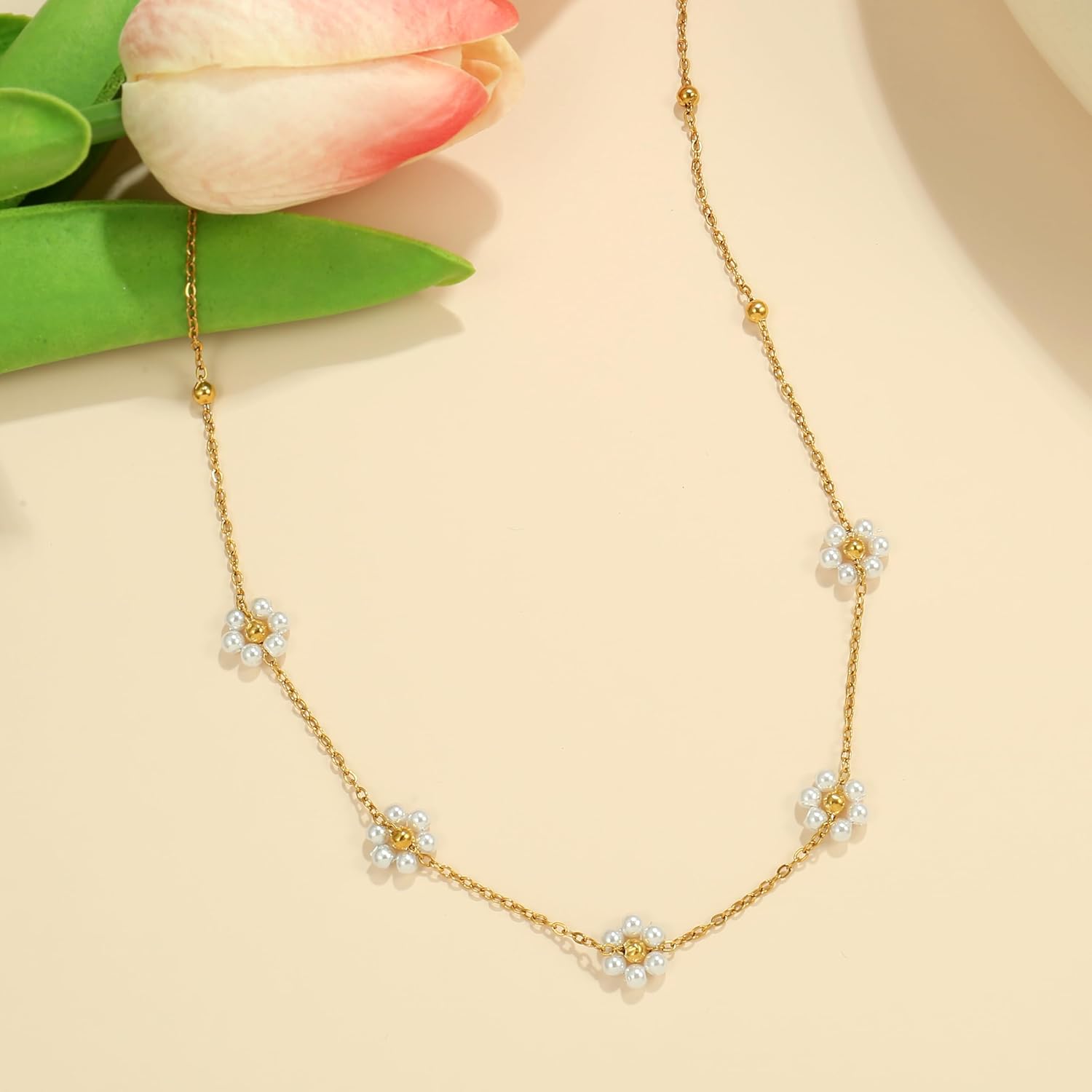 Elegance 11 designs Flower Daisy Choker for Women Waterproof Stainless Steel Fashion Gift - Image 5