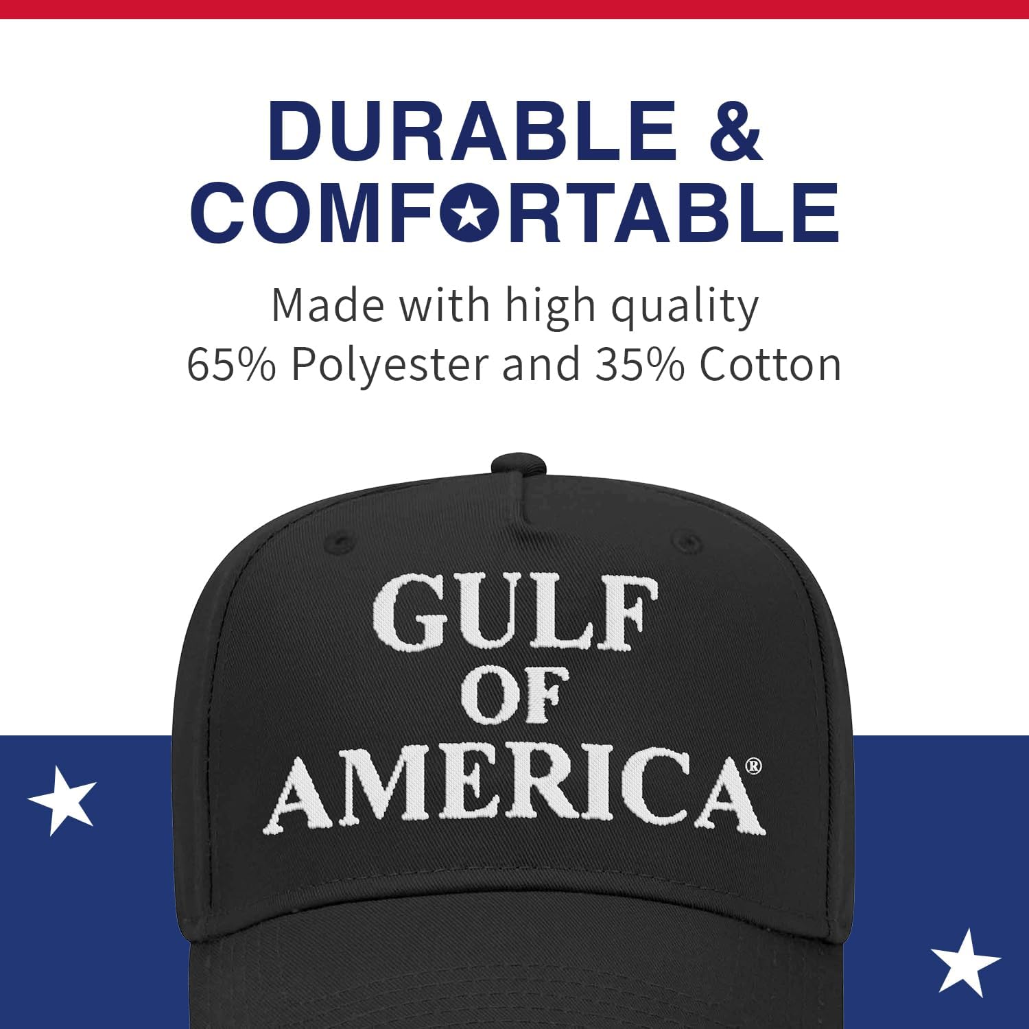Gulf of America Hat - Baseball Cap - Stitch Embroidered in USA - America, Patriotic, Patriot - Gulf of Mexico - Adjustable
