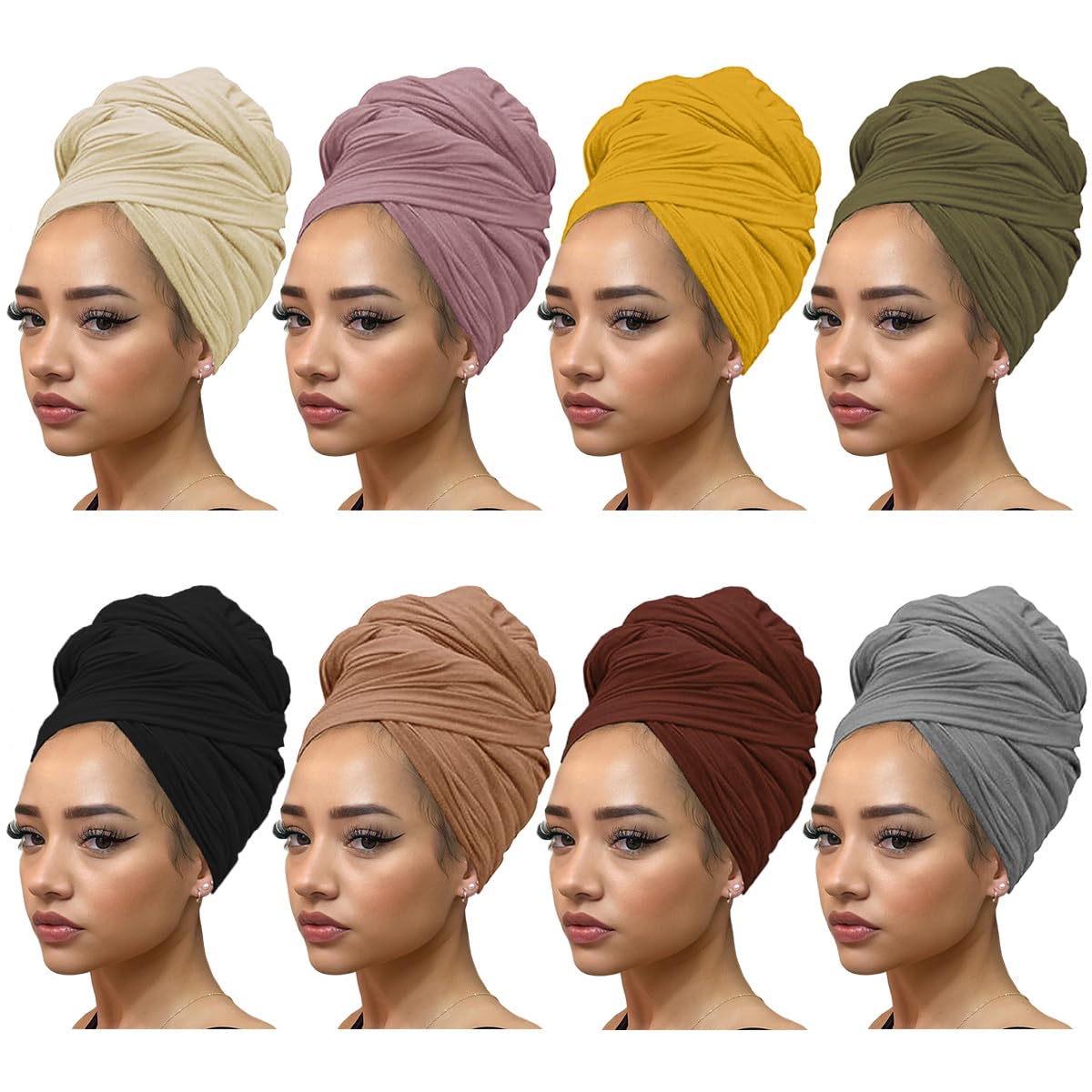 Kachanaa 8-Piece Stretch Head Scarfs Turbans