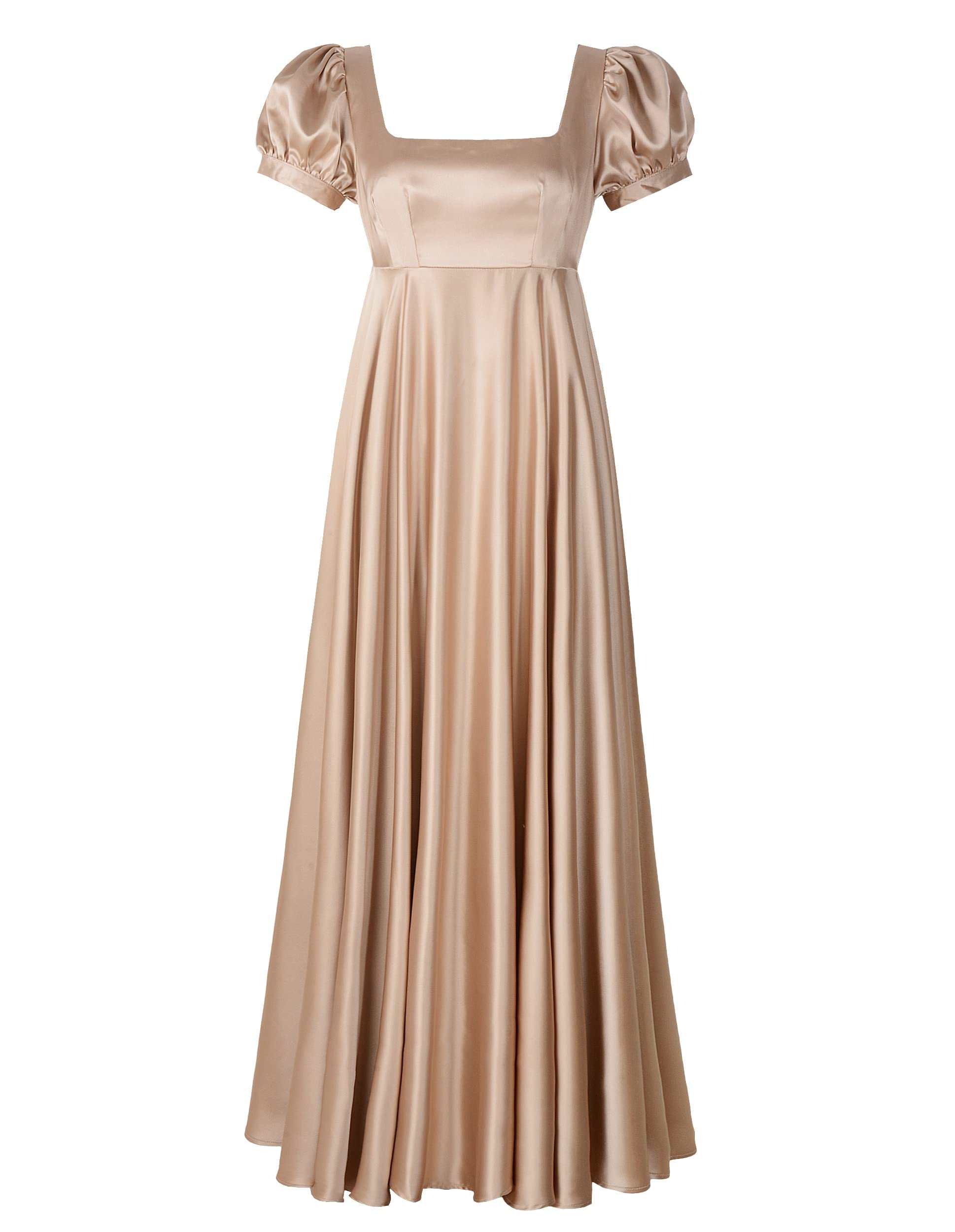 Photo 1 of Regency Dresses for Women Bridgerton Dress Jane Austen Ball Gown Empire Waist (Champagne, US14)