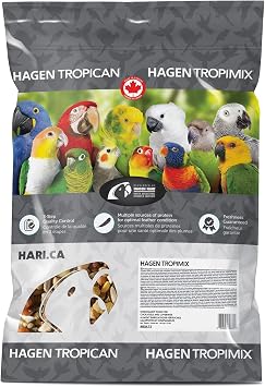 Hari Tropimix Bird Food for Cockatiels and Lovebirds, Hagen Parrot Food with Seeds, Fruit, Vegetables, Vitamins & Amino Acids, 8 Pound Pack of 1