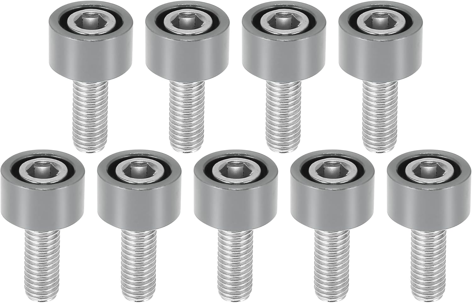 X AUTOHAUX 9 piezas M8x1.25 Colector de escape Colector Arandelas Pernos Motor Racing Cabeza de escape Tornillos de Copa Tono Titanio para Honda