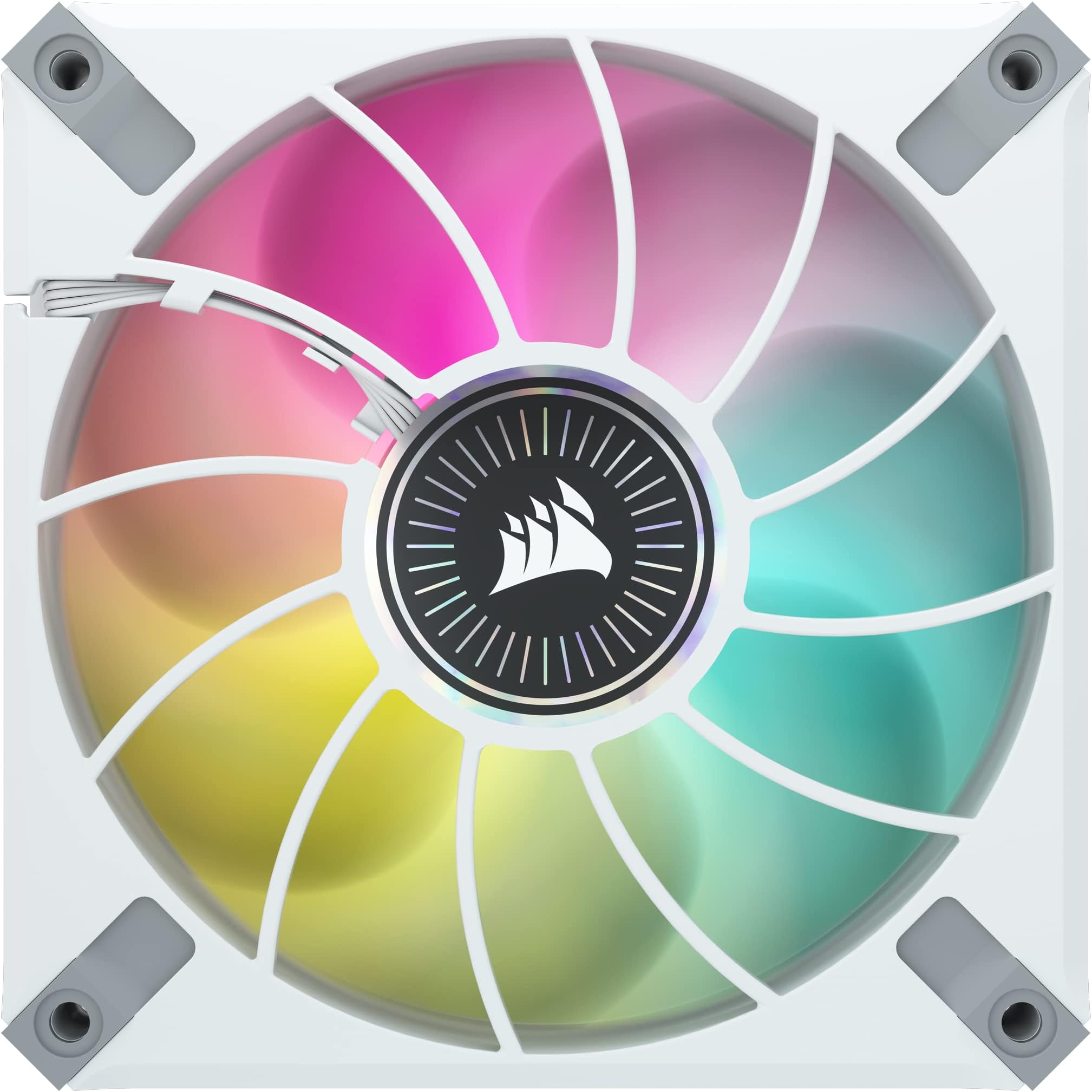 ML ELITE Series, ML120 RGB WHITE, 120mm Magnetic Levitation Fan with AirGuide, Triple Pack Lighting Node CORE